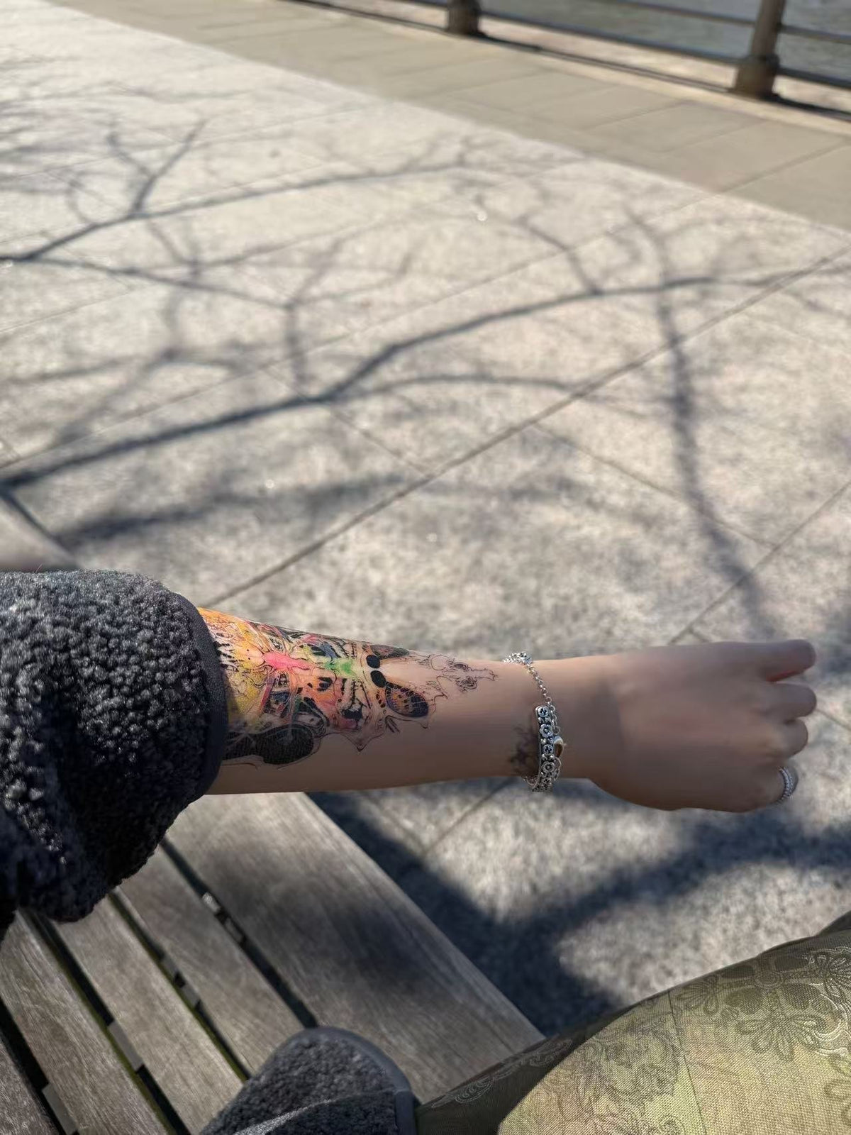 Order & Disorder #2 temporary tattoo worn on the forearm, modeled by Suzy